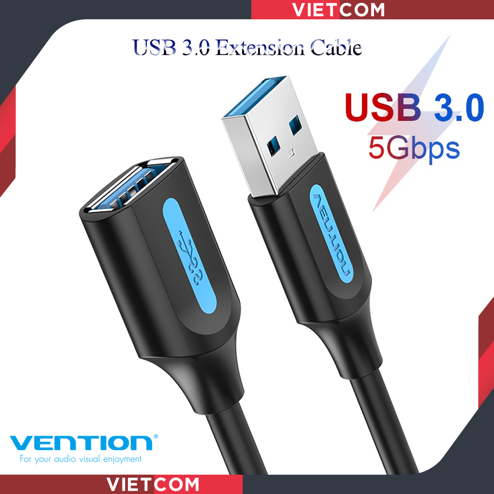 Cáp nối dài usb 3.0 / 5gbps vention - dây cáp dài 0.5m/ 1m/ 1.5m/ 2m/ 3m