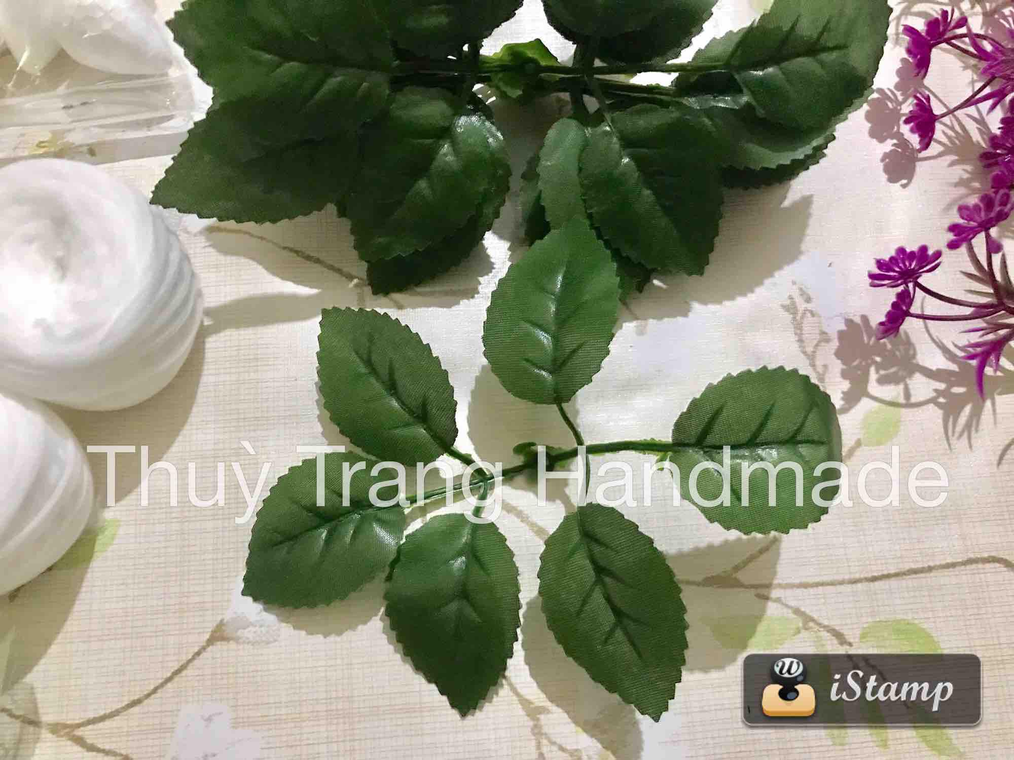 10 cặp lá hồng vải trang trí hoa voan hoa giấy