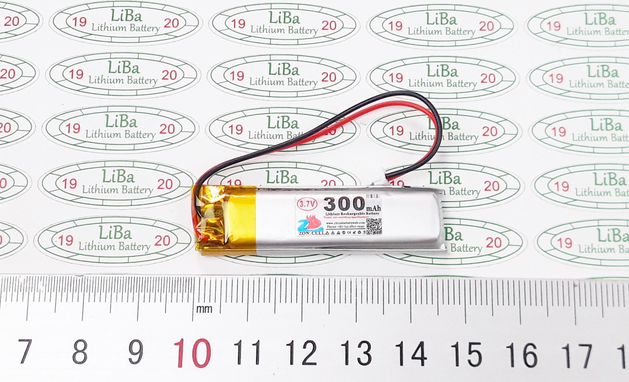 Lithium polyme 3.7v 300mah 5 x 12 x 45 mm _ liba