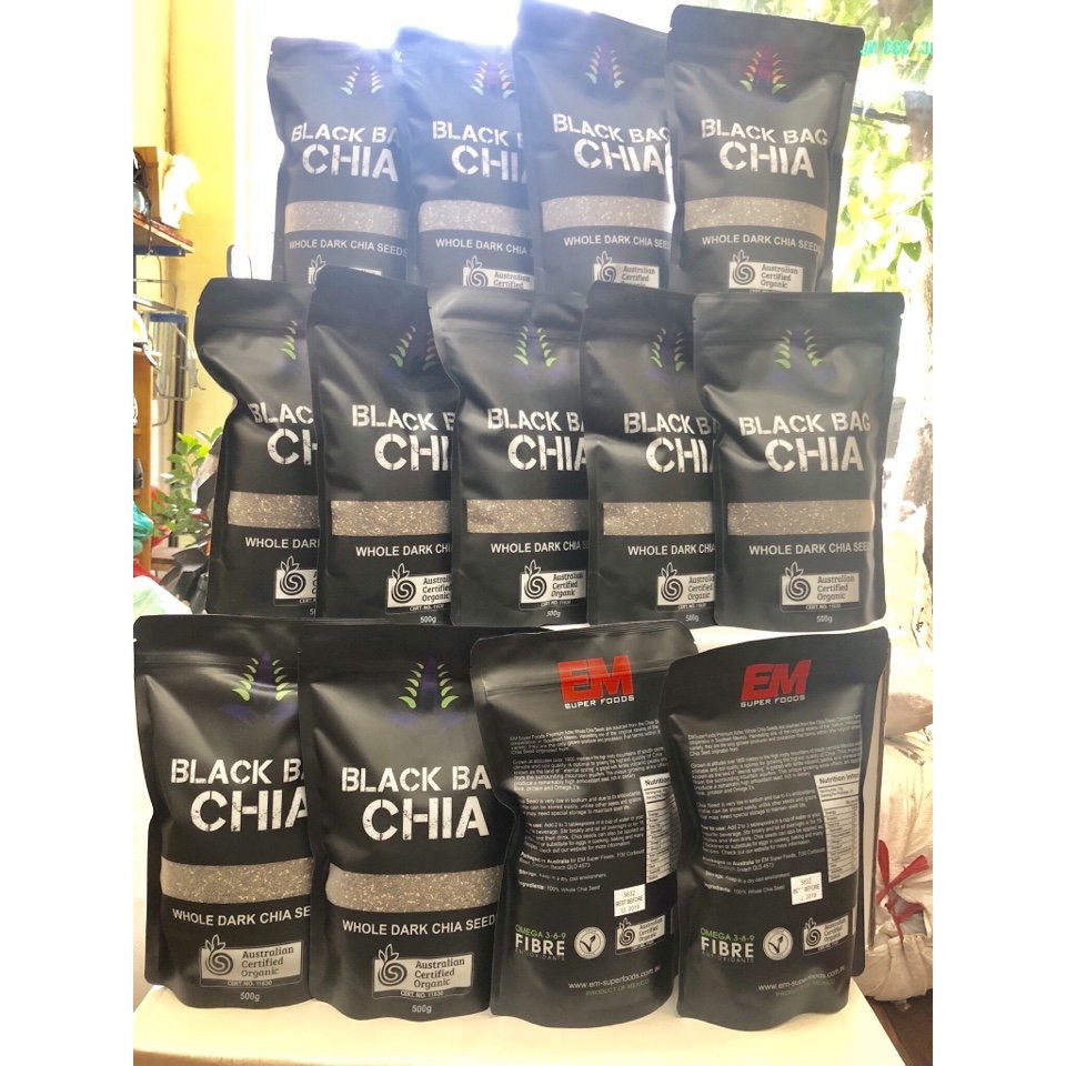 Hạt Chia hữu cơ Black Bag Chia Seeds Úc , Bổ sung dinh dưỡng cho mọi lứa tuổi - Túi 500g