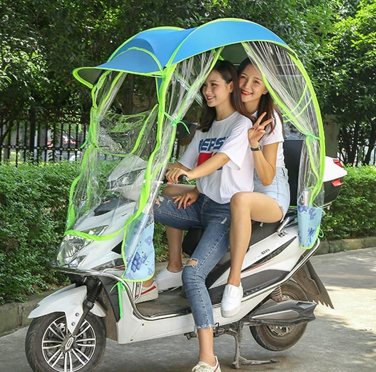 Ô che mưa nắng xe máy có rèm 2 bên