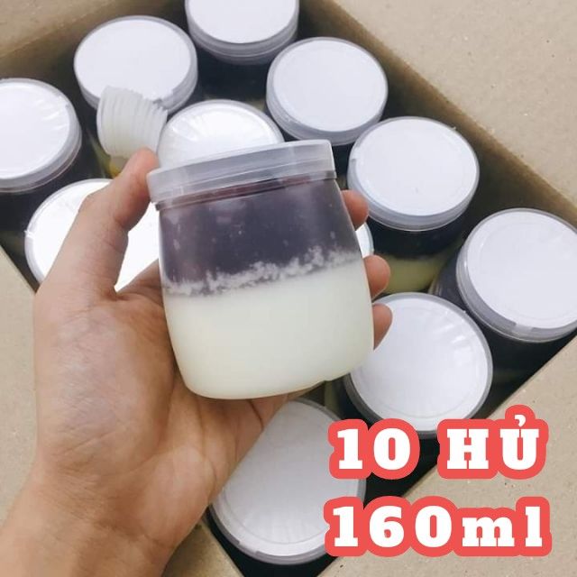 Combo 10 hủ nhựa 160ml đựng sữa chua nếp cẩm