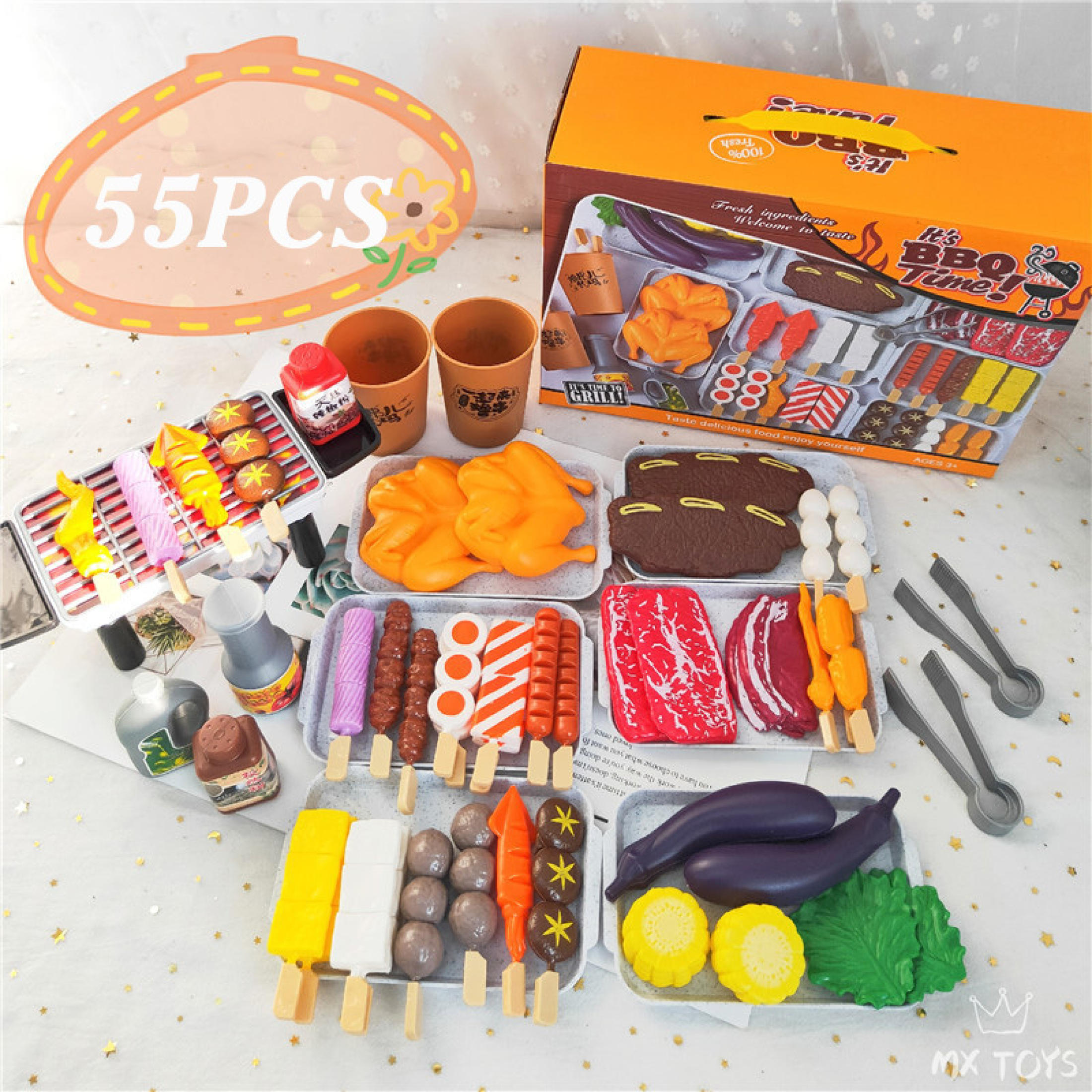 Đồ chơi nhà bếp nấu ăn nướng BBQ bộ dụng cụ mô phỏng bếp vui nhộn hỗ trợ giáo dục cho bé---Bộ đồ chơi nhà bếp nấu ăn cho bé