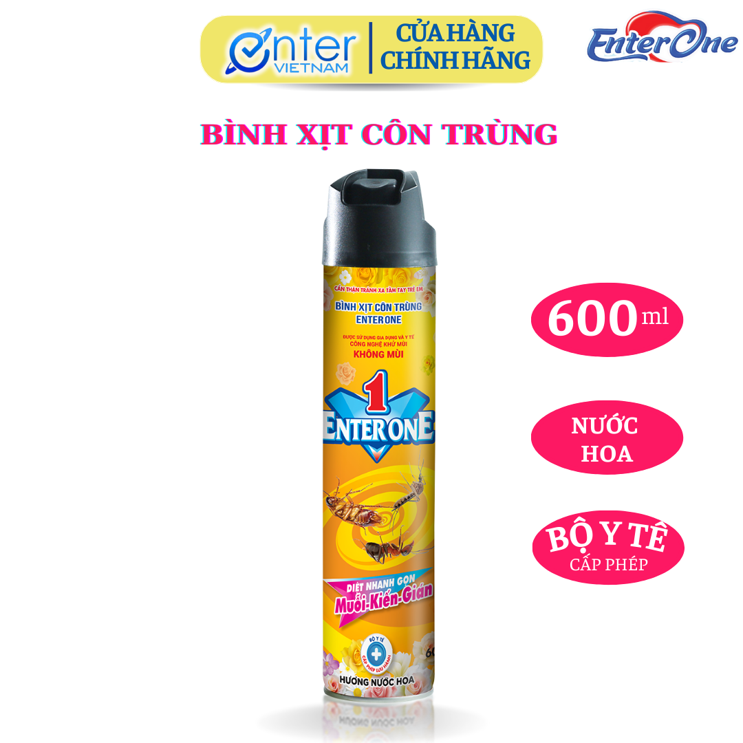 [Hàng Chính Hãng] Bình xịt côn trùng Nyna EnterOne 600ml. Xịt diệt gián, xịt kiến, xịt muỗi hiệu quả an toàn. Xịt côn trùng hương nước hoa, không có mùi hóa chất. Bình xịt diệt gián, đuổi gián, đuổi muỗi, đuổi kiến.