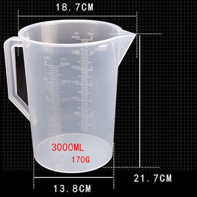 Ca nhựa chia vạch 3000ml - ca đong nhựa có vạch 3 lít