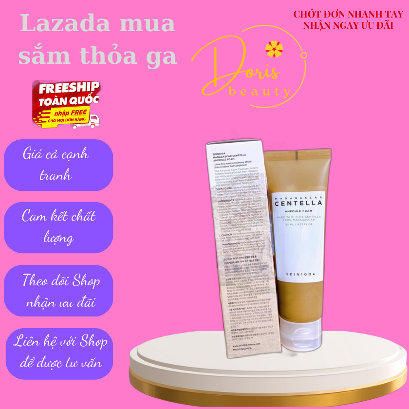 Sữa rửa mặt rau má skin1004 madagascar centella ampoule foam 125ml