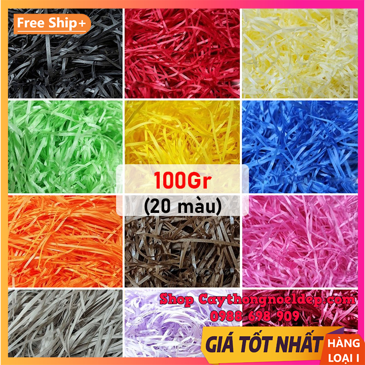 100Gr Giấy rơm lót hộp quà, Giấy cắt sợi lót hộp quà