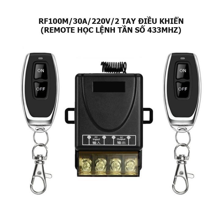 Bộ công tắc điều khiển từ xa 100m/3000w/220V 2 tay điều khiển (2 remote) bật tắt thiết bị điện từ xa