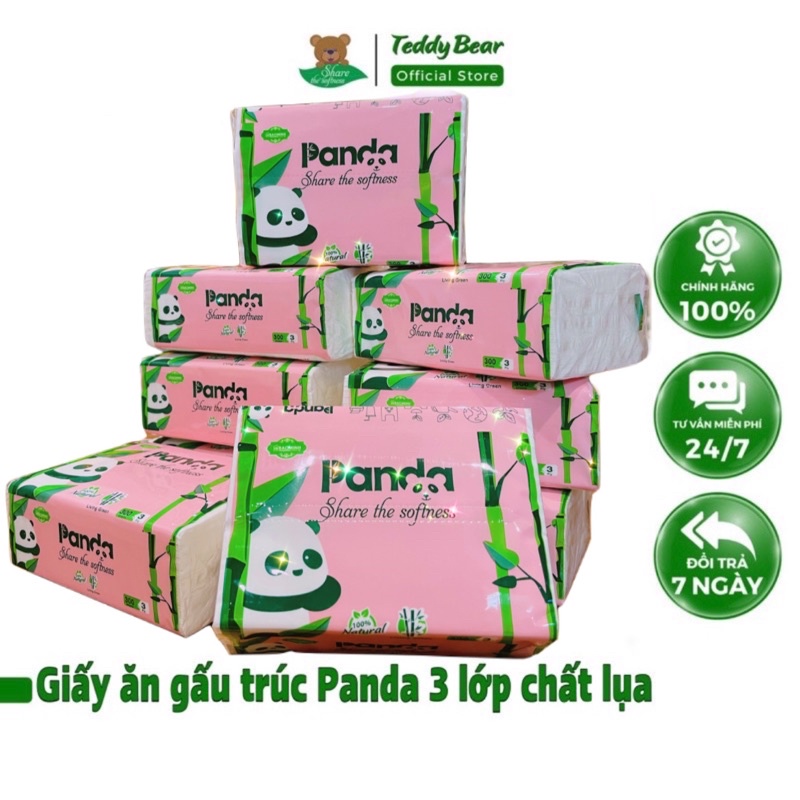 Giấy ăn Gấu Trúc Panda 3 lớp Thùng 30 Gói chất lụa mịn