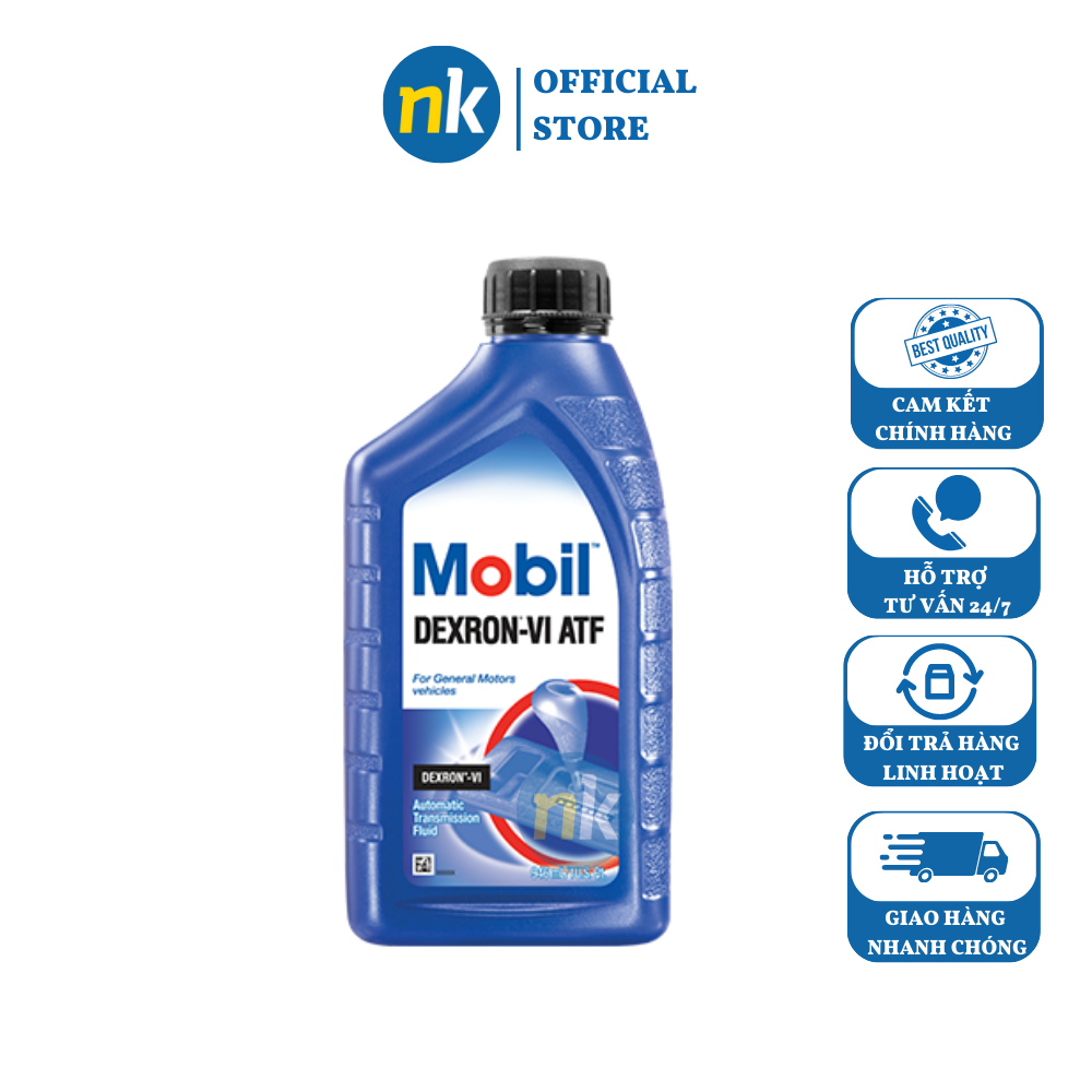 Dầu hộp số tự động cao cấp xe ô tô, xe hơi Mobil Dexron VI ATF 1L USA 946ml