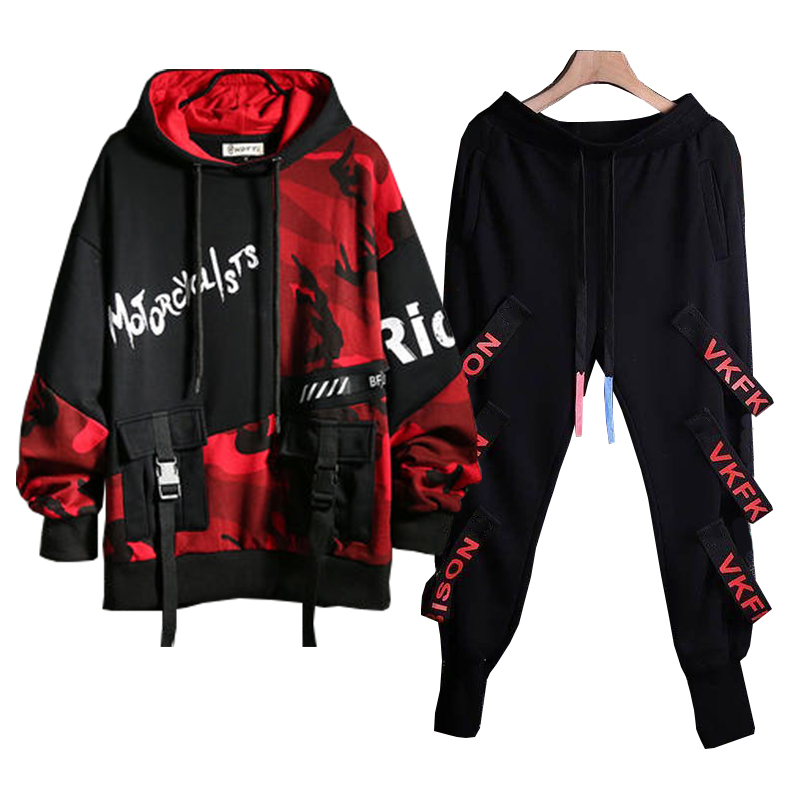 HOÀN TIỀN 15% - Bộ Đồ Thun Nam Áo Hoodies Túi Hộp Khoá Phối Họa Tiết Rằn Ri Kết Hợp Quần Jogger Phối Dây Chữ Trẻ Trung Thời Trang FASHION4MENHCM SET 9000089