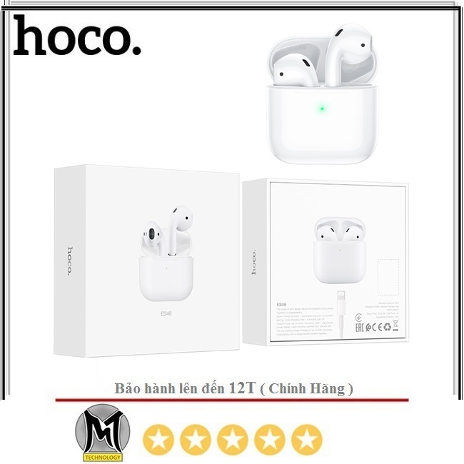 Tai nghe bluetooth hoco es46 v5.0 true wireless - cảm ứng hỗ trợ đổi tên định vị