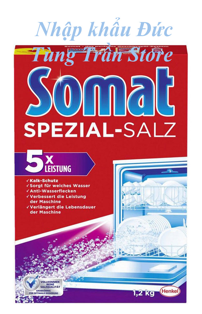 HCMMuối Rửa Ly - Bát cao cấp chuyên dùng cho máy Somat Special Salt 1,2 Kg