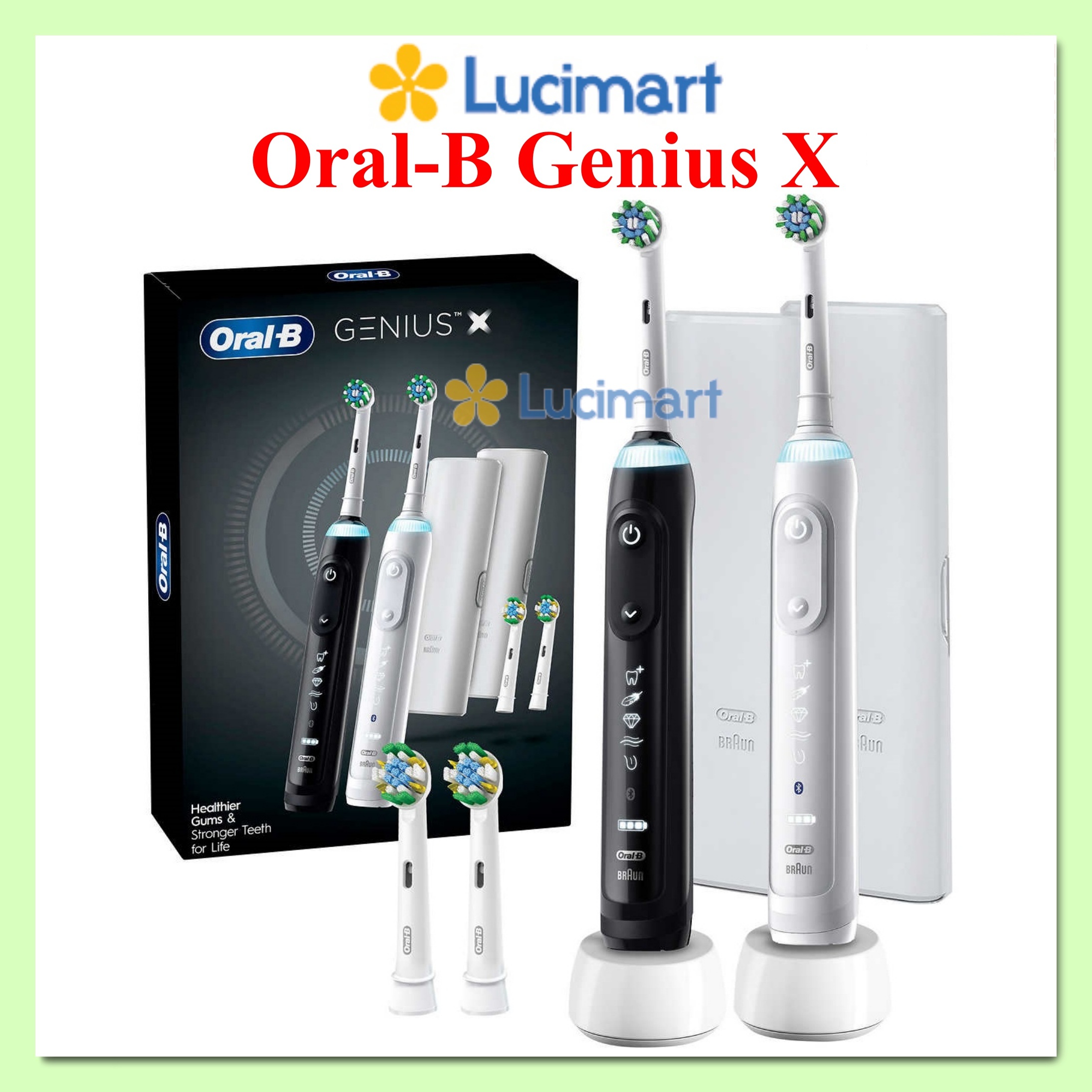 [HCM]Bàn chải điện Oral-B Genius X, Radiant Clean, Smart Clean 360 Rechargeable Toothbrush [Hàng Đức]