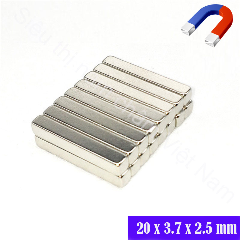 Nam châm hình chữ nhật 20x3.8x2.6mm , nam châm đất hiếm lực hút siêu mạnh