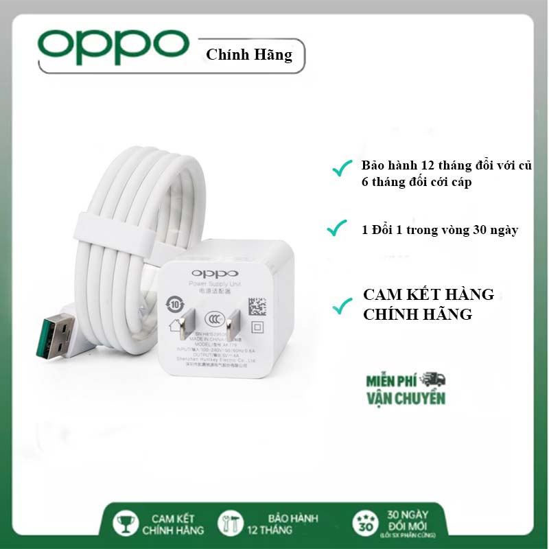Bộ Sạc nhanh Oppo F9 Công nghệ VOOC - Cáp Micro USB 7PIN