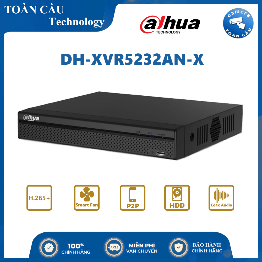 [HCM][100% CHÍNH HÃNG] Đầu ghi hình HDCVI/TVI/AHD và IP 32 kênh DAHUA XVR5232AN-X - Camera Toàn Cầu