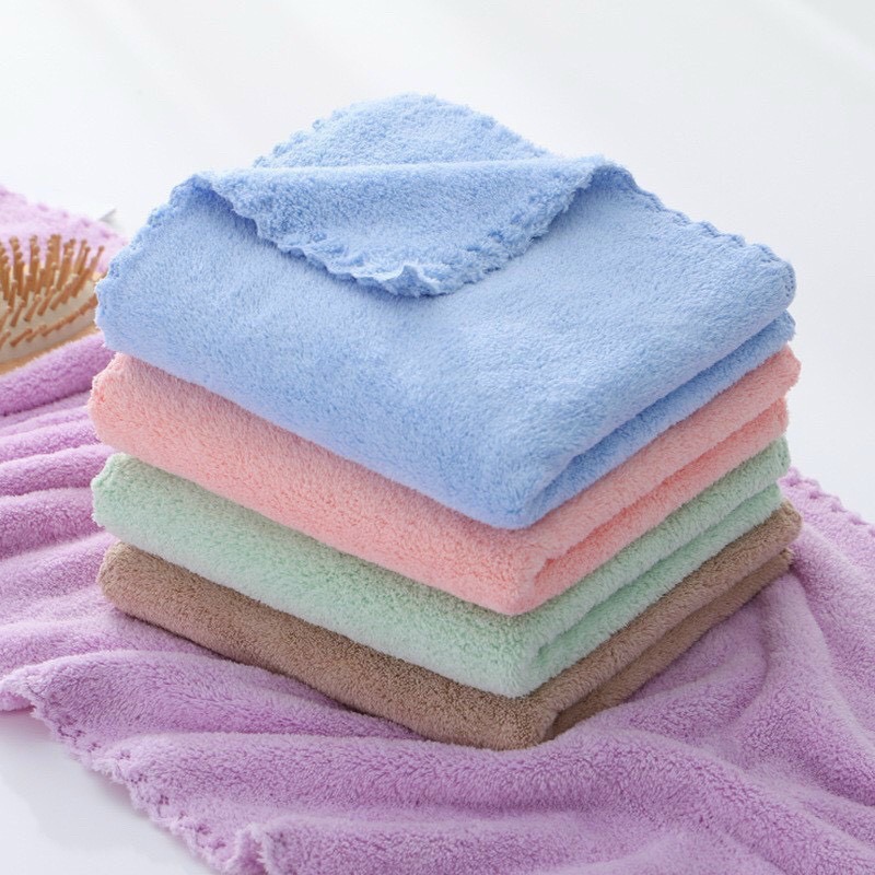 Combo 5 cái khăn mặt lông cừu hàn quốc siêu thấm hút cực mịn - 30x50 cm trơn k9 r5