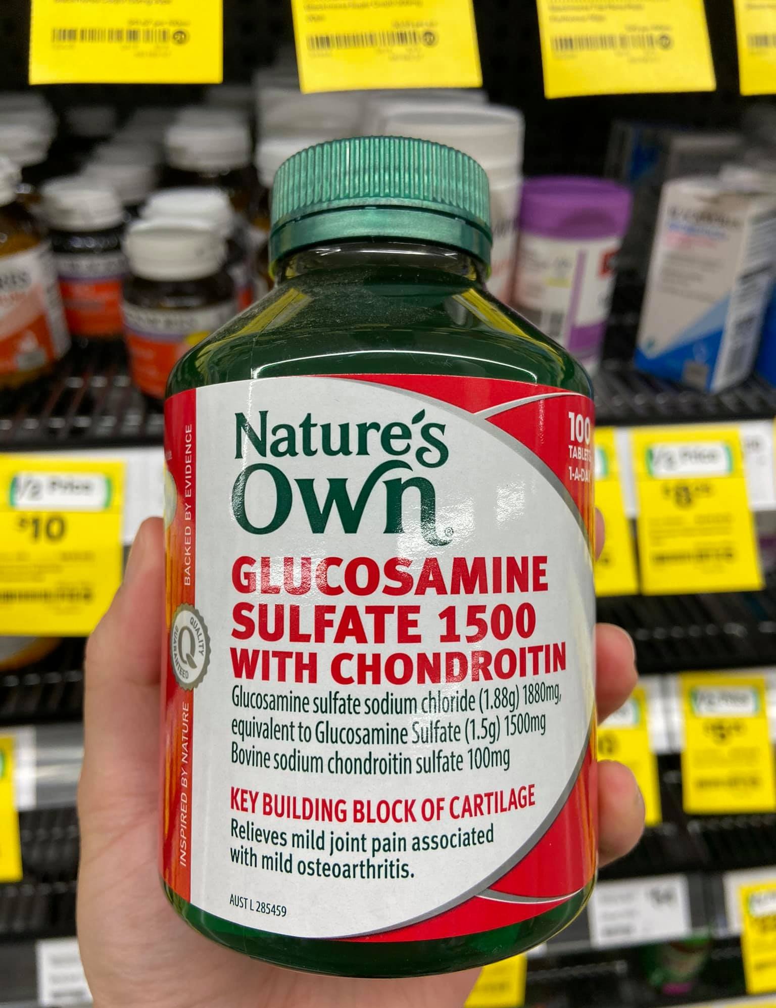 Nature’s Own Glucosamin Sulfate 1500 With Chondroitin 100 Tablets