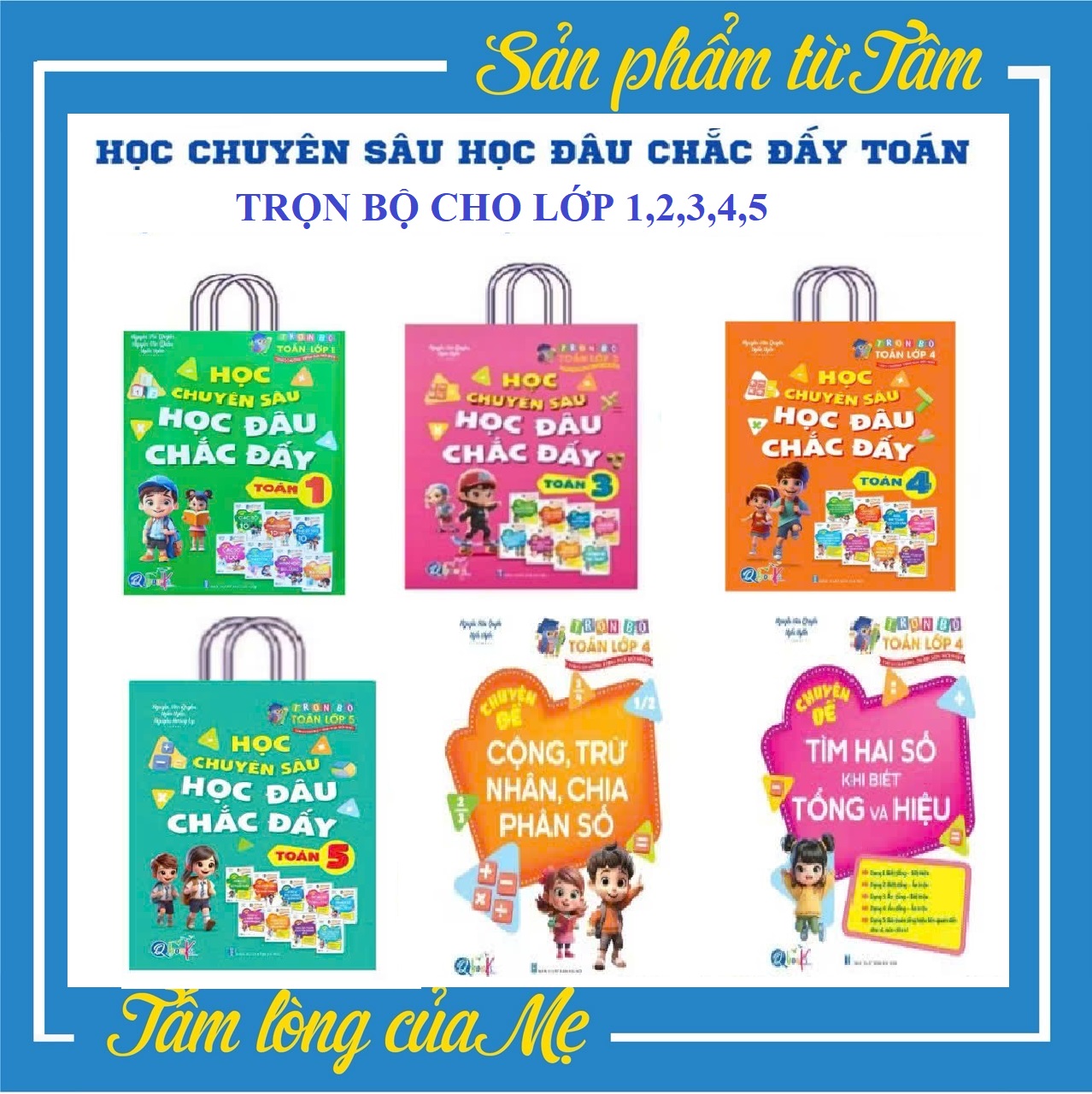 Sách - Túi Trọn Bộ Toán Học Chuyên Sâu - Học Đâu Chắc Đấy Lớp 1,2,3,4,5 - Cả Năm