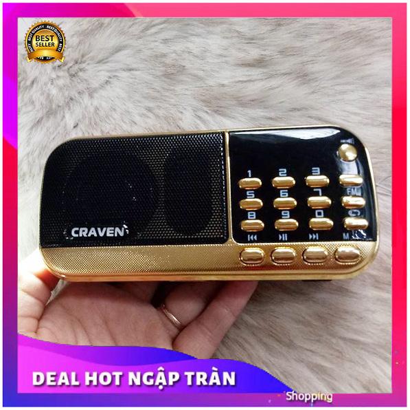 { ĐỒNG HỒ BẢO TÍN SHOP SỊN }  Loa Đa Năng Craven CR-836s Có Anten Hỗ Trợ FM/Thẻ nhớ/USB/Tai nghe/Đèn Pin - Dung Lượng 4400mah (Đen đỏ)