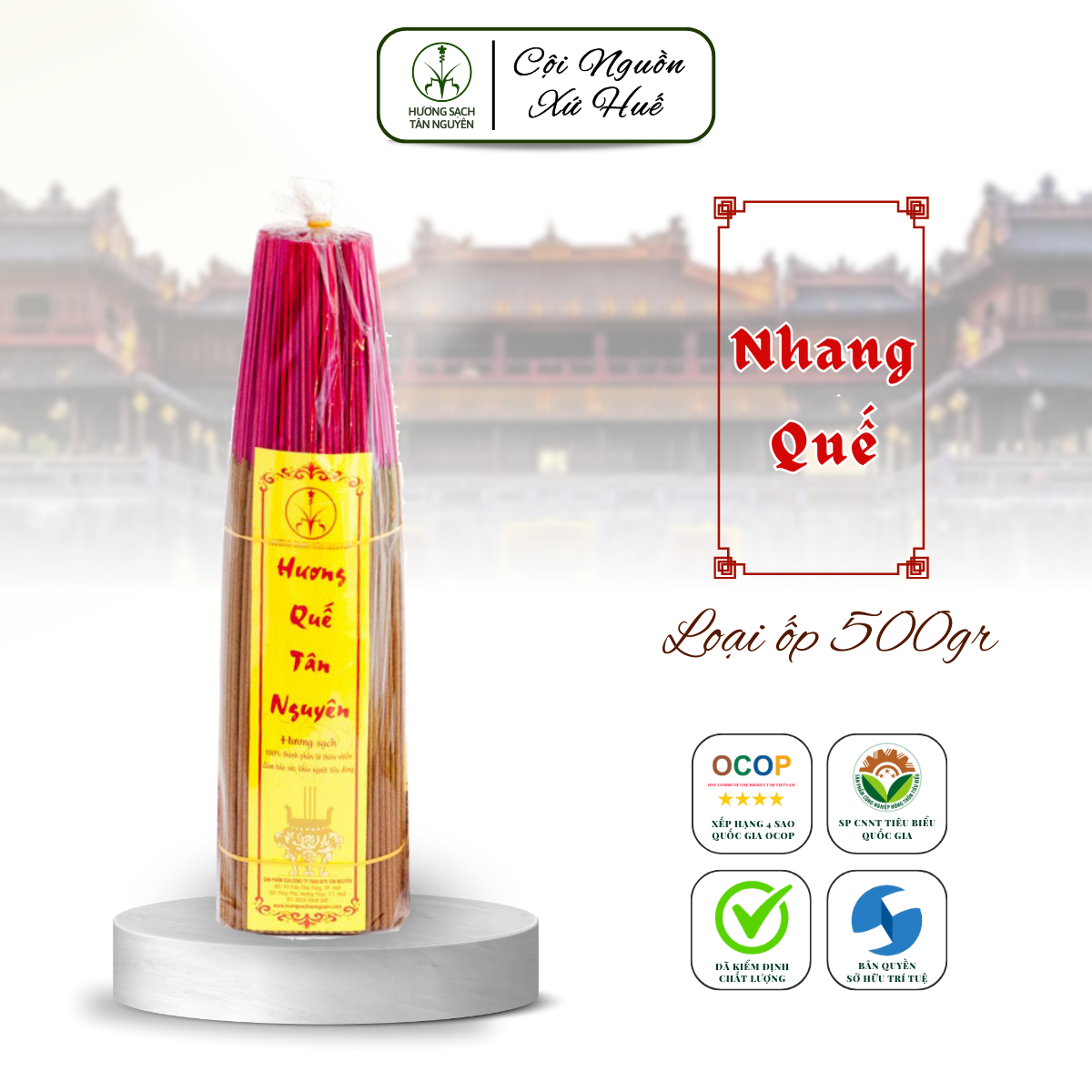 Nhang quế Tân Nguyên, nhang quế thơm được làm từ bột vỏ quế nguyên chất túi 500g