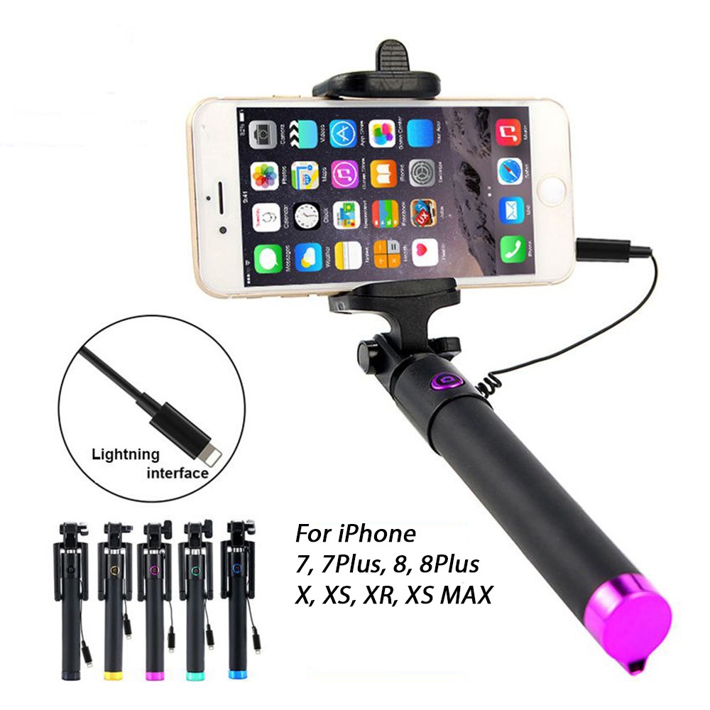 Gậy chụp hình iphone 7, 8, x, xs cổng lightning​gậy chụp hình dùng cáp lightning dành cho iphone 7, 7plus, 8, 8plus, x, xr, xs, xs max