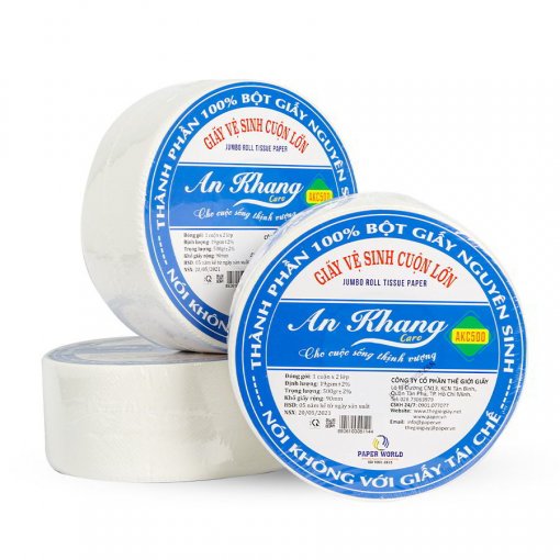 Giấy vệ sinh cuộn lớn đa năng an khang caro 500gram - akc500