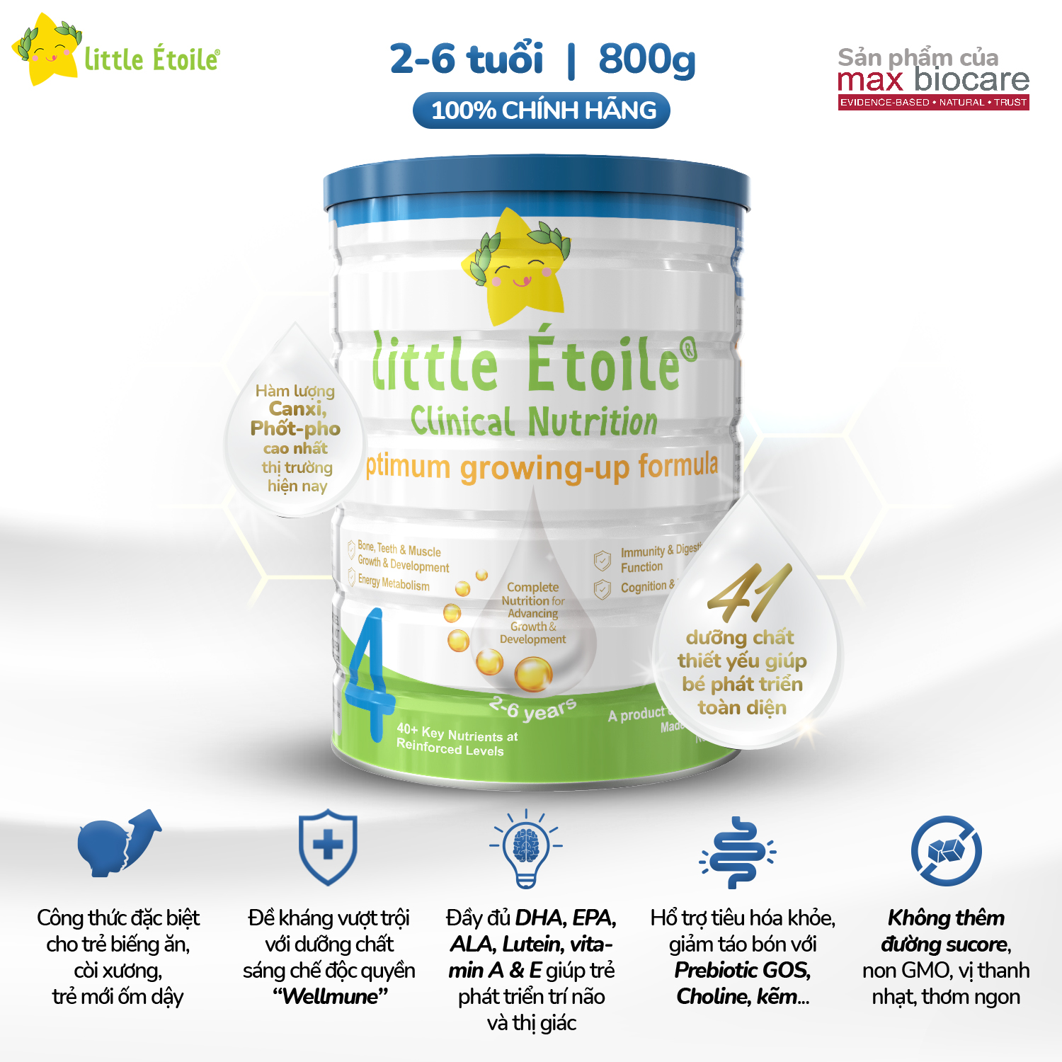 Sữa bột Ngôi Sao Nhỏ Little Étoile số 4 - 800g cho bé 2 - 6 Tuổi - Sữa công thức dưỡng chất tốt nhất từ Úc