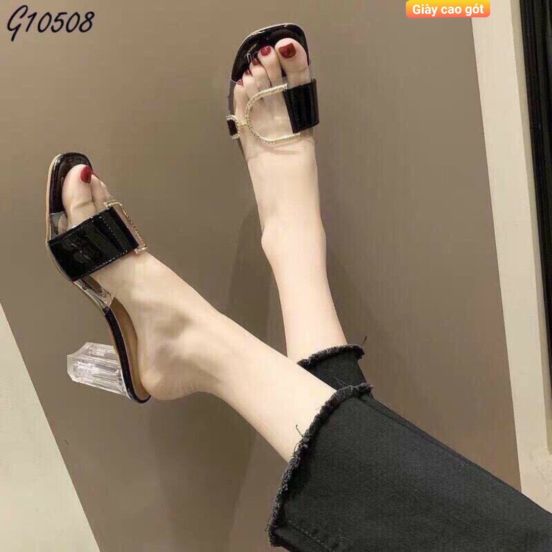 [HCM]GIÀY CAO GÓT KHÔNG QUAI ĐẾ TRONG SUỐT PHÙ HỢP VỚI MỌI LỨA TUỔI-LC
