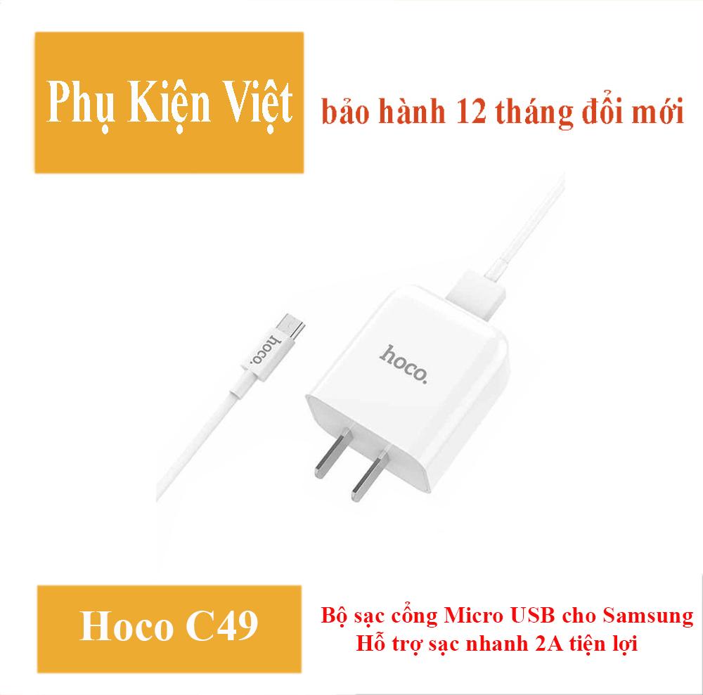 Bộ sạc hoco c49 cổng micro usb cho samsung 2a