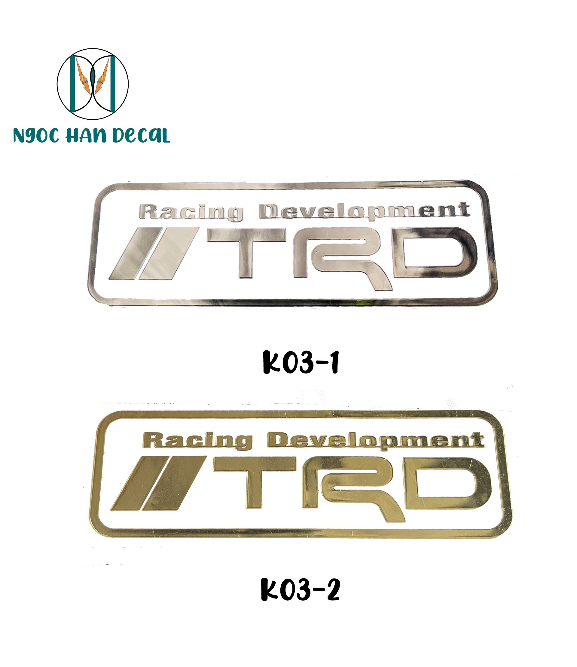 Tem chữ nổi logo trd kim loại siêu xịn