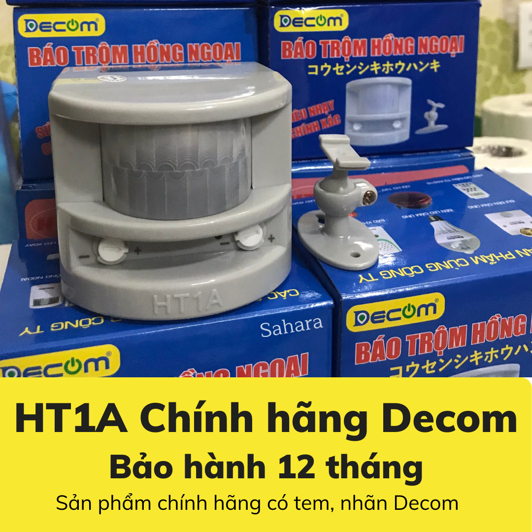 Thiết bị báo động hồng ngoại chống trộm Decom HT1A 5A 300W tích hợp còi báo động công suất lớn, khoảng cách cảm biến 12m