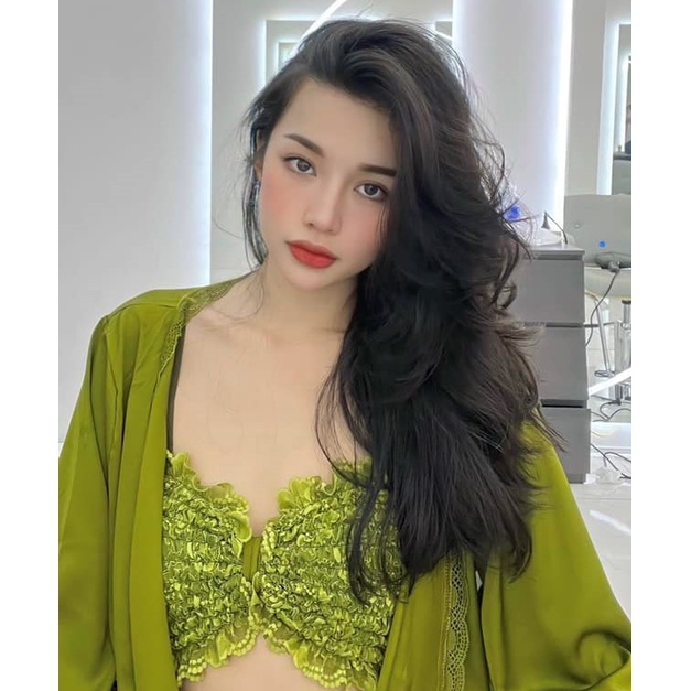 Đồ ngủ đồ bộ pijama cao cấp set 3 món áo 2 dây nơ sexy quần dài kèm áo choàng lụa freesize