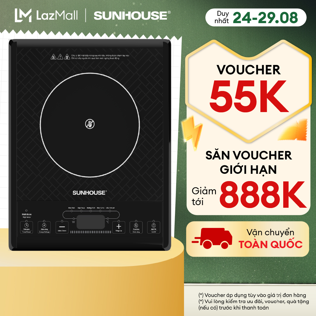 Bếp Hồng Ngoại Đơn SUNHOUSE SHD6011 - Công suất 2000W - Phù hợp với mọi loại nồi - Kinh cường lực chịu nhiệt - Bảo hành 12 tháng - Hàng Chính Hãng