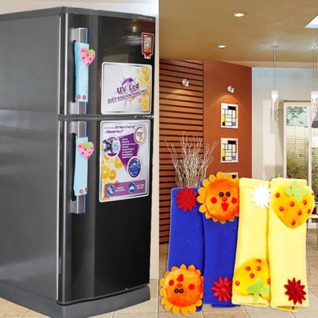 Bộ 2 tay nắm cửa tủ lạnh hình thú dễ thương - Decal dán tủ lạnh kệ tường tủ quần áo, decal dán, giấy dán, trang trí nội thất, giấy dán nội thất, trang trí nhà cửa