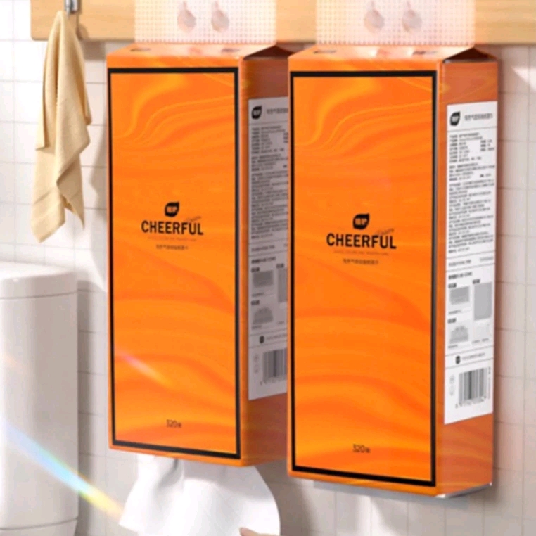 [Tặng 2 móc] Thùng 4 Túi Giấy vệ sinh Rút Treo Tường CHEERFUL 1280 tờ nội địa trung, Làm Từ Bột Gỗ Nguyên Sinh