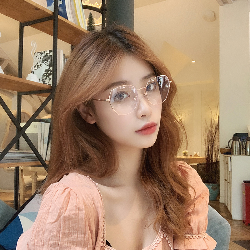 Kính cận thời trang gọng thép không gỉ, kính giả cận mắt kính không độ phong cách Hàn Quốc cho nam nữ đẹp HANASO 045