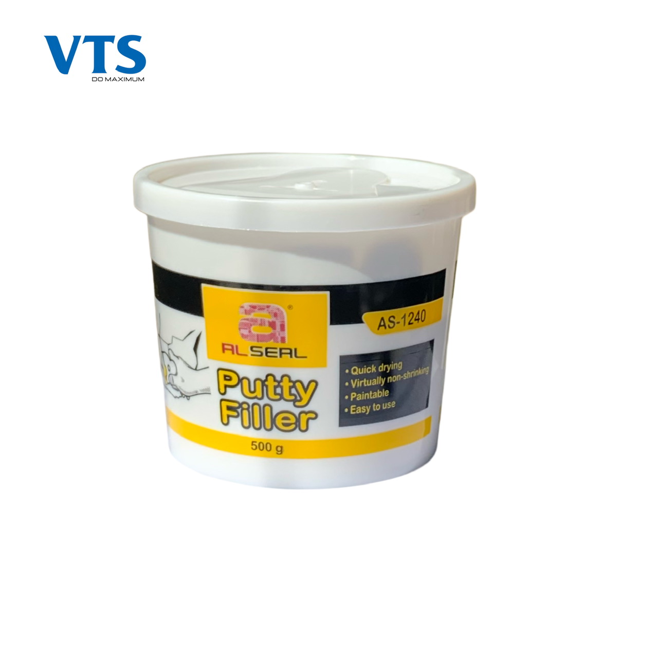 Vữa trám nứt tường, keo vá nứt lỗ đinh Putty filler AS1240 hộp 0,5kg màu trắng, có thể sơn phủ