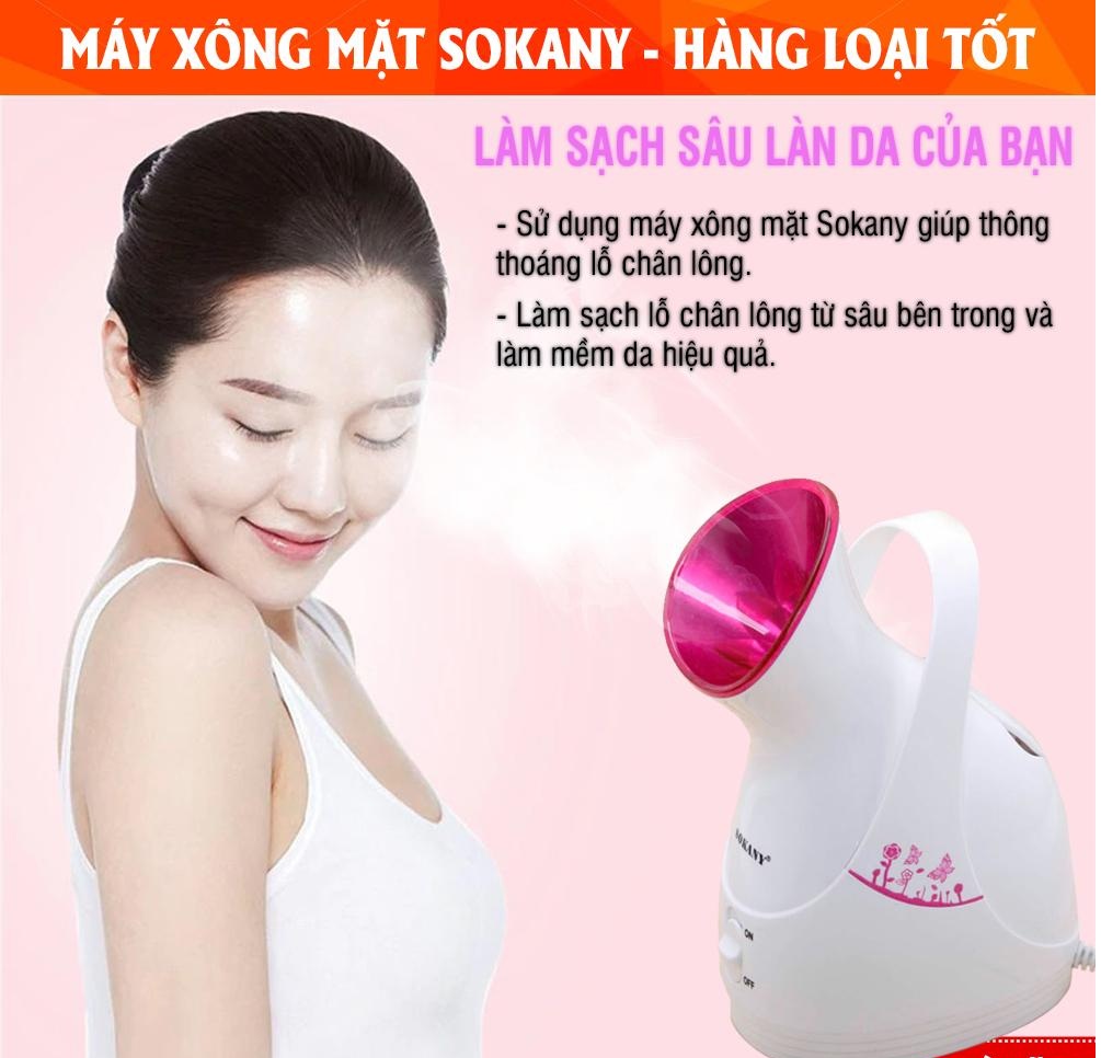 [HCM]Máy xông mặt sokany 618 thảo dược giúp se lỗ chân lông trắng sáng rạng ngời giúp da mặt bạn khỏe mạnh không bị mụn bảo hành 1 doi 1 vyvy store 98