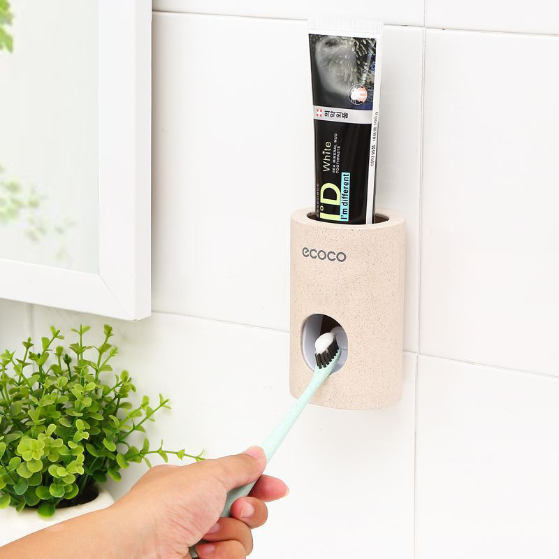 Dụng cụ lấy kem đánh răng tự động, kệ nhả kem đánh răng mini, ECOCO đơn, làm từ cây lúa mạch, tiện dụng cho gia đình