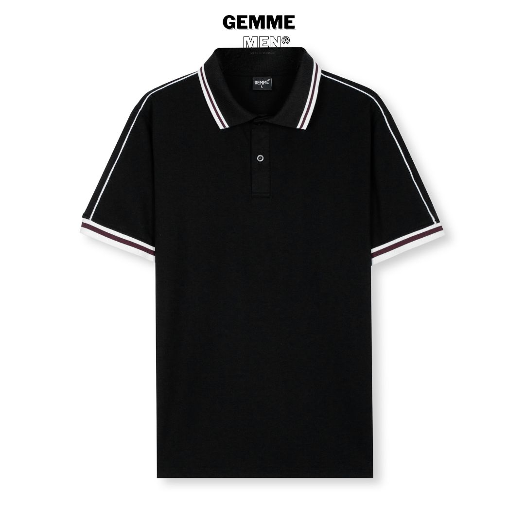 Áo thun polo big size cvc premium gemme men phối đường may viền vai, chuẩn form, sang trọng, big size 55kg-150kg