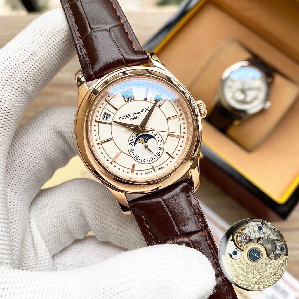 Đồng Hồ Nam Patek Philippe Complications PA35 Máy Cơ Automatic Nhật chạy Full chức năng