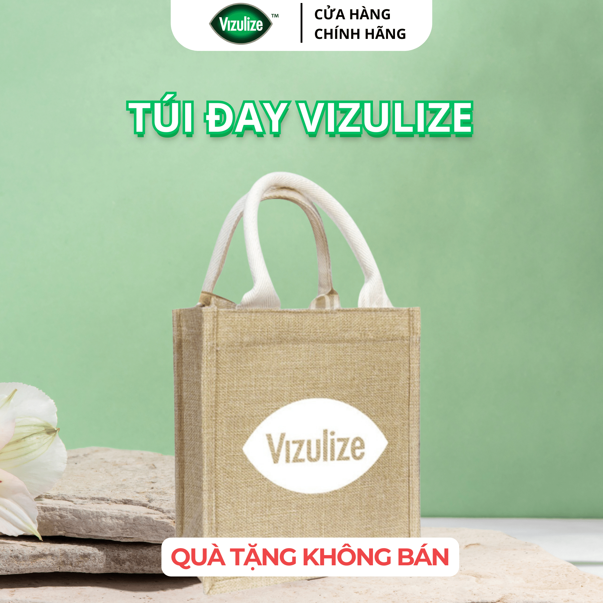 Túi cói thời trang quà tặng khi mua Vizulize bất kỳ