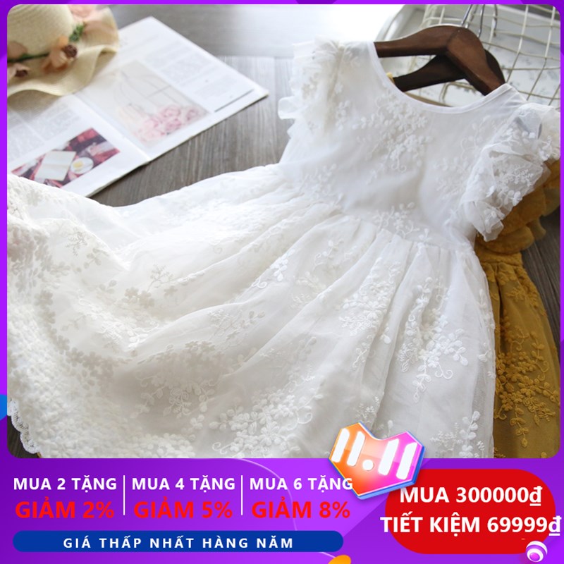 Nileafes đầm công chúa cho bé gái Thiết kế ren và bóng mùa hè theo phong cách Váy Tutu cho bé gái 3-8 tuổi Trang phục thường ngày áo đầm bé gái