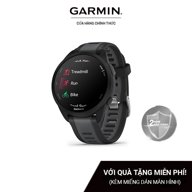 Đồng Hồ Thông Minh Garmin Forerunner 165 Non-Music GPS Whitestone Black Fuchsia Aqua - Hàng Chính Hãng