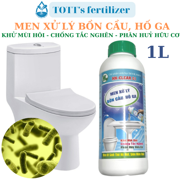 Men xử lý bể phốt chai 1l, khử mùi Wc, khử mùi bồn cầu, chống tắc nghẽn, xử lý hữu cơ TOTT's fertilize
