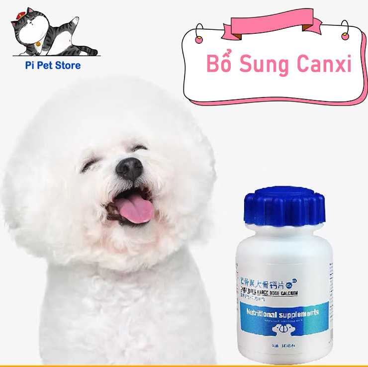 Canxi cho chó mèo hỗ trợ Chắc Xương, Calcium, Vitamin - 180v - Pi Pet Store