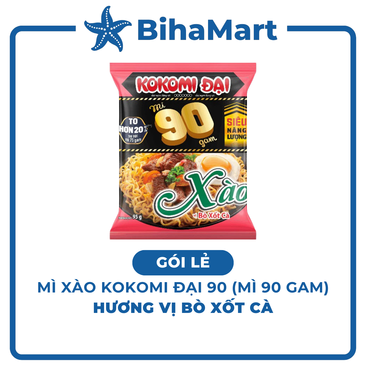 [GÓI LẺ] - MASAN - Mì xào Kokomi Đại 90 Bò xốt cà, Mì trộn Kokomi 90 Bò xốt cà, Mì xào Kokomi 90 Đại