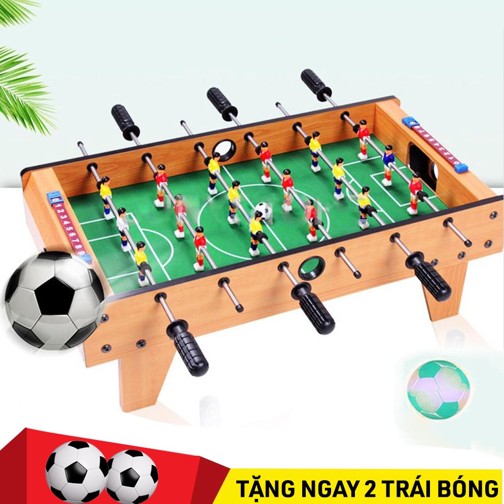 Bàn bi lắc cỡ lớn 6 tay cầm, bàn bóng đá bi lắc trẻ em - đồ chơi bàn bi lắc bóng đá table top foosball làm bằng gỗ